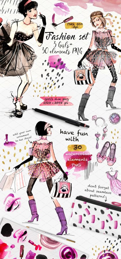 Botanica - watercolor set - Illustrations - 1