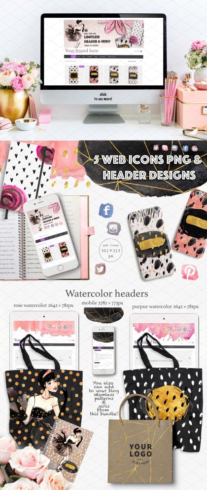 Botanica - watercolor set - Illustrations - 1