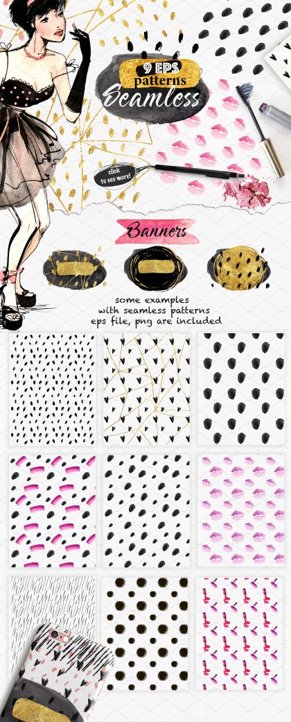 Botanica - watercolor set - Illustrations - 1