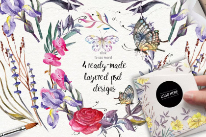 Botanica - watercolor set - Illustrations - 1