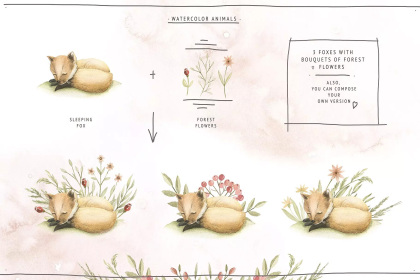 Botanica - watercolor set - Illustrations - 1