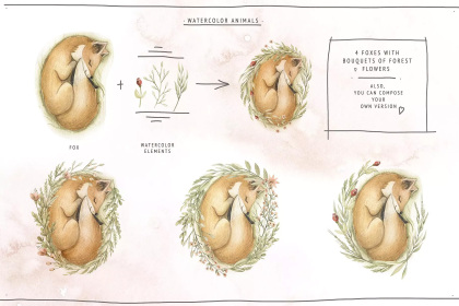 Botanica - watercolor set - Illustrations - 1