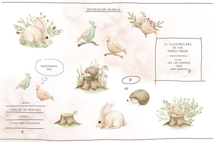 Botanica - watercolor set - Illustrations - 1