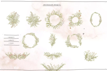 Botanica - watercolor set - Illustrations - 1