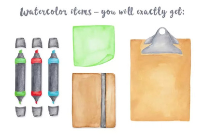 Botanica - watercolor set - Illustrations - 1