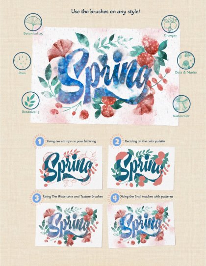 Botanica - watercolor set - Illustrations - 1