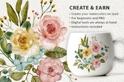 Botanica - watercolor set - Illustrations - 1