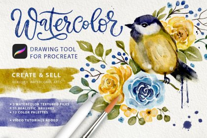 Botanica - watercolor set - Illustrations - 1